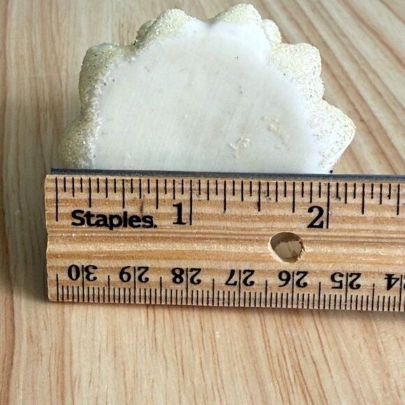 Vintage White Christmas Tree Trinket Box With Ornaments  Gold Star Glitter Keeps - Picture 8 of 10